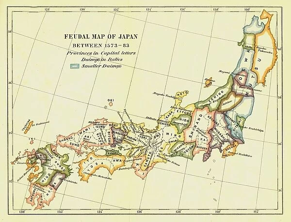 Feudal Map of Japan between 1573 -83, (1903). Creator: Unknown