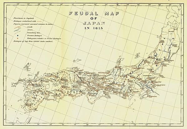 Feudal Map of Japan in 1615, (1903). Creator: Unknown