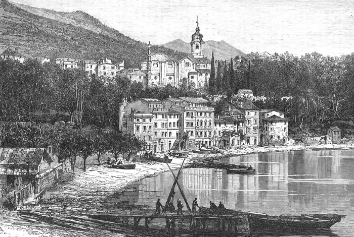 Framed Print : Fezzano, on the Gulf of Spezia; The Gulf of Spezia, 1875. Creator: Unknown Framed Print : Fezzano, on the Gulf of Spezia; The Gulf of Spezia, 1875. Creator: Unknown