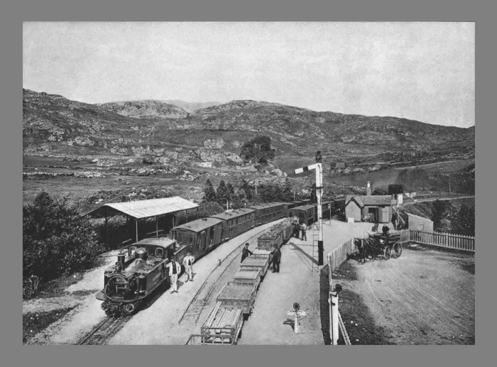 Framed Print : Ffestiniog Railway: Tan-Y-Bwlch Station, c1900. Artist: Carl Norman Framed Print : Ffestiniog Railway: Tan-Y-Bwlch Station, c1900. Artist: Carl Norman