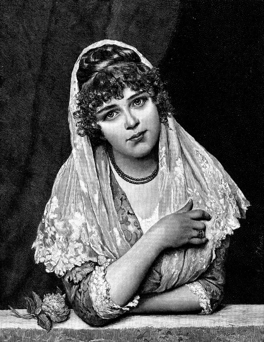 Framed Print : 'Fiammetta' - picture by Eugene von Blaas, 1890. Creator: Unknown Framed Print : 'Fiammetta' - picture by Eugene von Blaas, 1890. Creator: Unknown