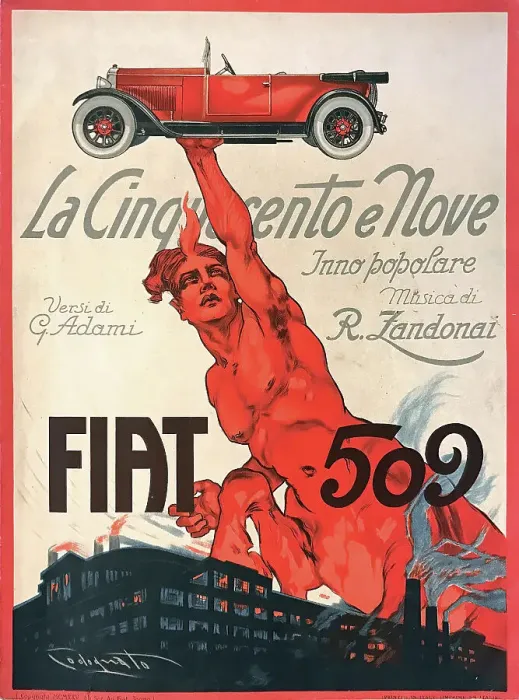 Framed Print : Fiat 509, 1925. Creator: Codognato, Plinio (1878-1940) Framed Print : Fiat 509, 1925. Creator: Codognato, Plinio (1878-1940)