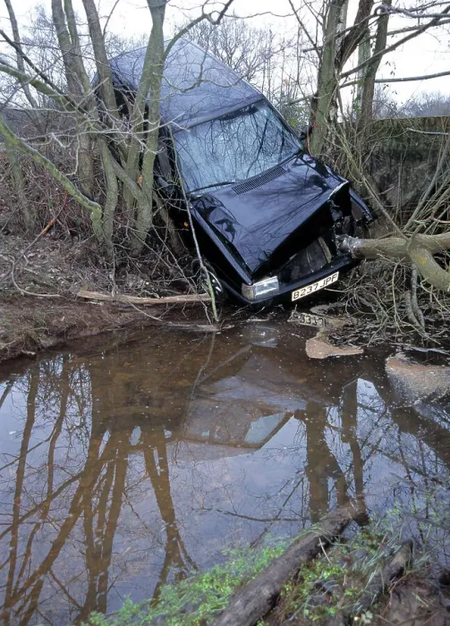 Framed Print : Fiat Panda crashed