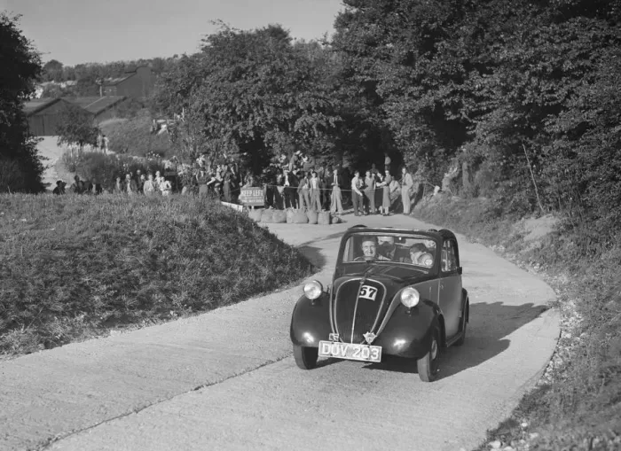 Framed Print : Fiat Topolino of J Eason-Gibson competing in the VSCC Croydon Speed Trials, 1937 Framed Print : Fiat Topolino of J Eason-Gibson competing in the VSCC Croydon Speed Trials, 1937