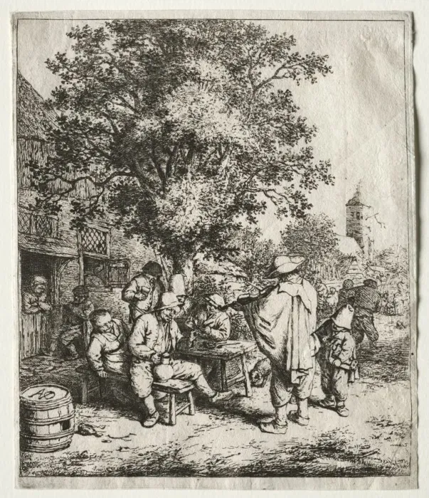 Framed Print : The fiddler and the hurdy-gurdy boy. Creator: Adriaen van Ostade (Dutch, 1610-1684) Framed Print : The fiddler and the hurdy-gurdy boy. Creator: Adriaen van Ostade (Dutch, 1610-1684)