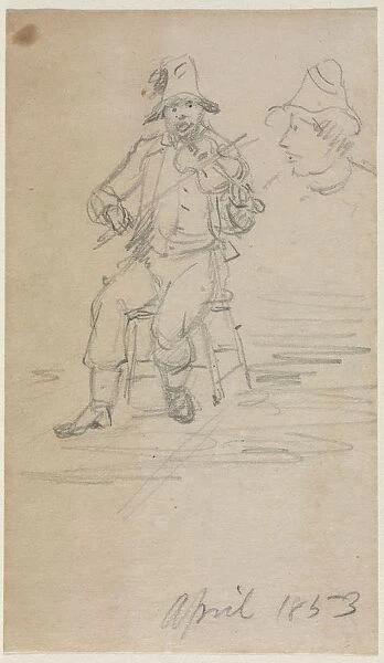 The Fiddling Beggar, 1853. Creator: William Sidney Mount (American, 1807-1868)