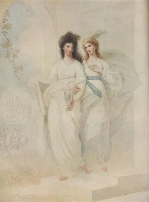 Framed Print : Fidelia and Speranza, 1784. Artist: Benjamin West Framed Print : Fidelia and Speranza, 1784. Artist: Benjamin West