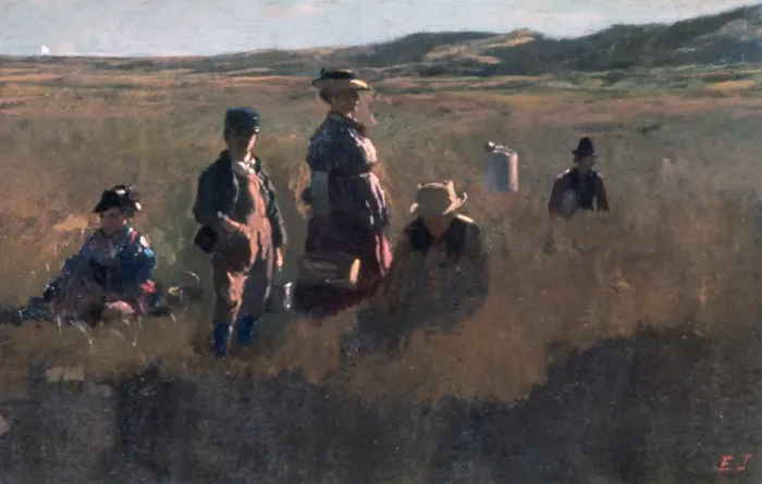 Framed Print : In the Field, c1875. Artist: Eastman Johnson Framed Print : In the Field, c1875. Artist: Eastman Johnson