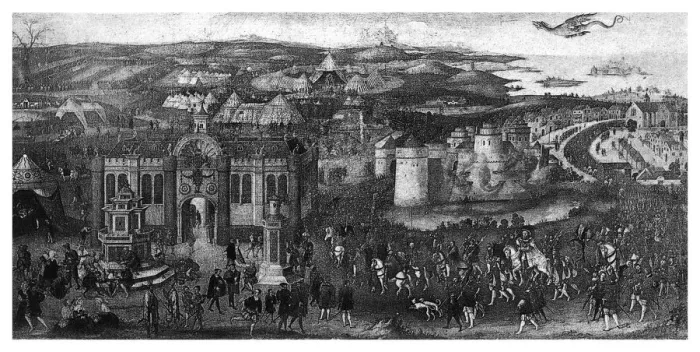 Framed Print : The Field Of The Cloth Of Gold, 1520, (1896). Artist: James Basire I Framed Print : The Field Of The Cloth Of Gold, 1520, (1896). Artist: James Basire I