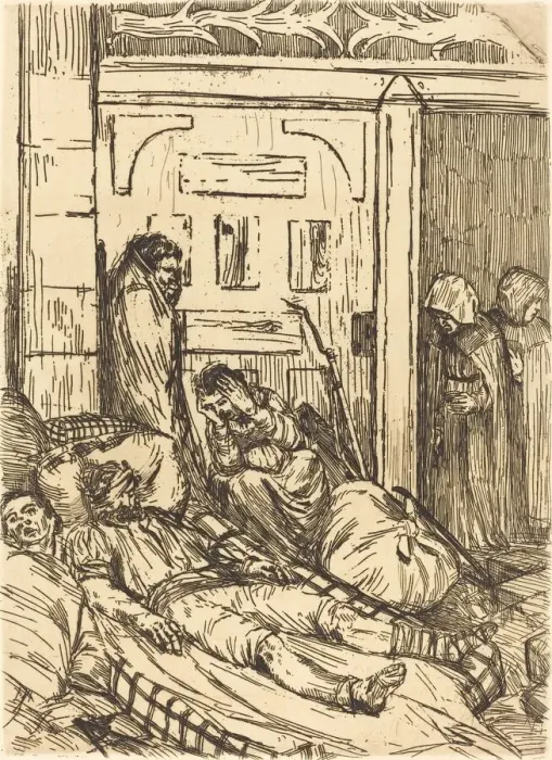 Framed Print : Field Hospital (L ambulance). Creator: Alphonse Legros Framed Print : Field Hospital (L ambulance). Creator: Alphonse Legros