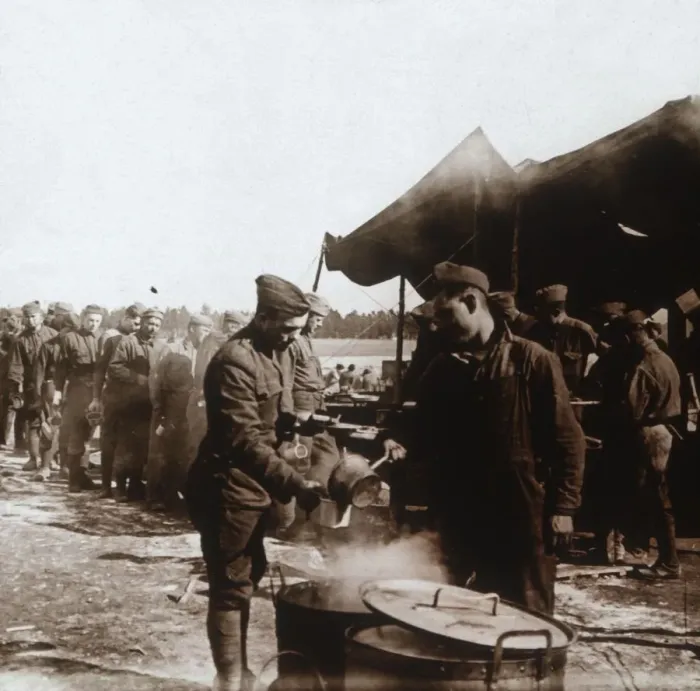 Framed Print : Field kitchen in American camp, Melette, France, c1914-c1918 Framed Print : Field kitchen in American camp, Melette, France, c1914-c1918