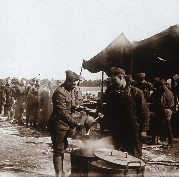 Field kitchen in American camp, Melette, France, c1914-c1918