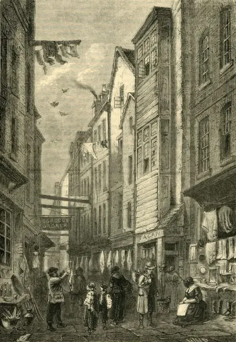Framed Print : Field Lane about 1840, (c1872). Creator: Unknown