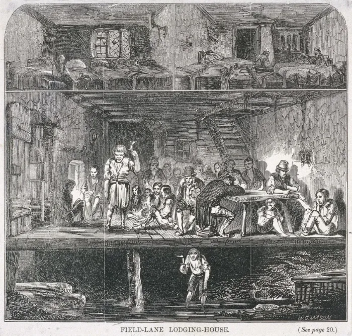 Framed Print : Field Lane Lodging House, London, 1847. Artist: WG Mason Framed Print : Field Lane Lodging House, London, 1847. Artist: WG Mason