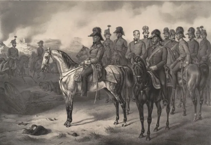 Framed Print : Field marshal Josef Graf Radetzky with his entourage, 1850 Framed Print : Field marshal Josef Graf Radetzky with his entourage, 1850