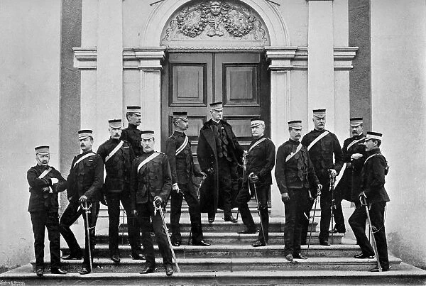 Field Marshal Lord Roberts and his headquarters staff, Kilmainham, Ireland, 1896. Artist: Lafayette