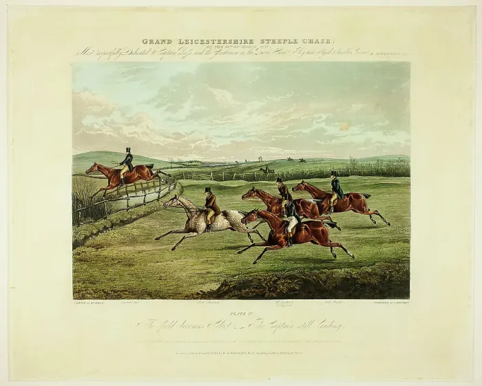 Framed Print : The Field becomes Select, from The Grand Steeplechase over Leicestershire, published 1830. Creator: Charles Bentley Framed Print : The Field becomes Select, from The Grand Steeplechase over Leicestershire, published 1830. Creator: Charles Bentley