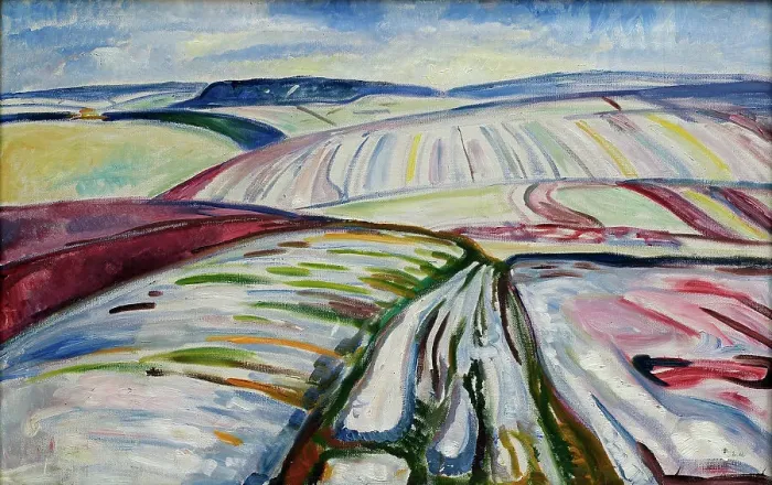 Framed Print : Field in Snow, 1907. Creator: Munch; Edvard (1863-1944) Framed Print : Field in Snow, 1907. Creator: Munch; Edvard (1863-1944)