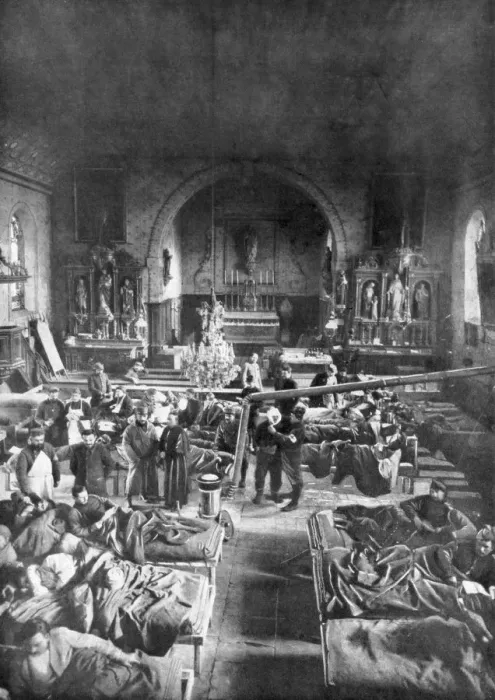 Framed Print : A field station at the front, in the nave of a rural church, World War I, 1915 Framed Print : A field station at the front, in the nave of a rural church, World War I, 1915