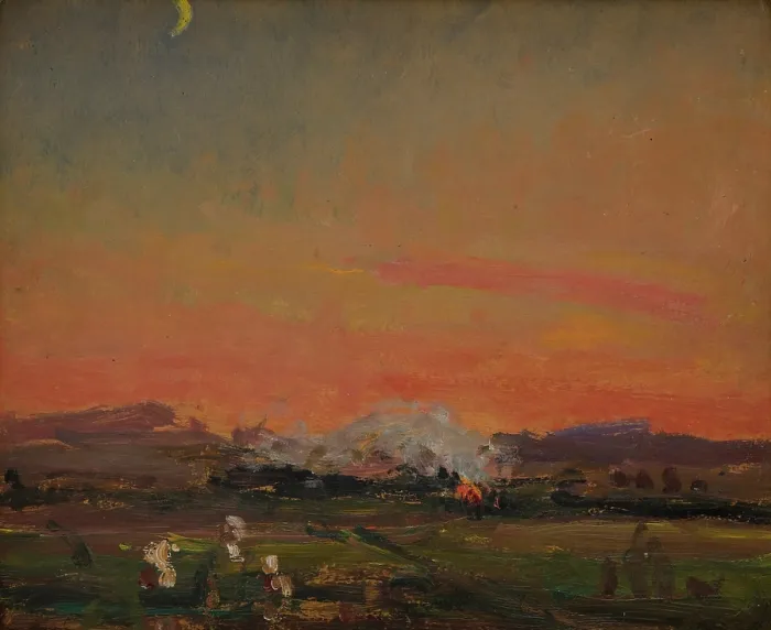 Framed Print : In the Field (Sunset in the Ukraine), 1906. Creator: Jan Stanislawski Framed Print : In the Field (Sunset in the Ukraine), 1906. Creator: Jan Stanislawski