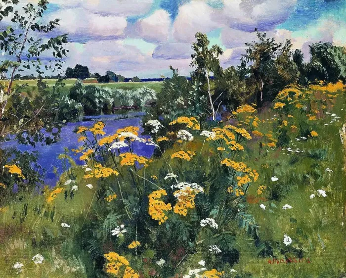 Framed Print : Field tansies, 1922. Artist: Rylov, Arkadi Alexandrovich (1870-1939) Framed Print : Field tansies, 1922. Artist: Rylov, Arkadi Alexandrovich (1870-1939)