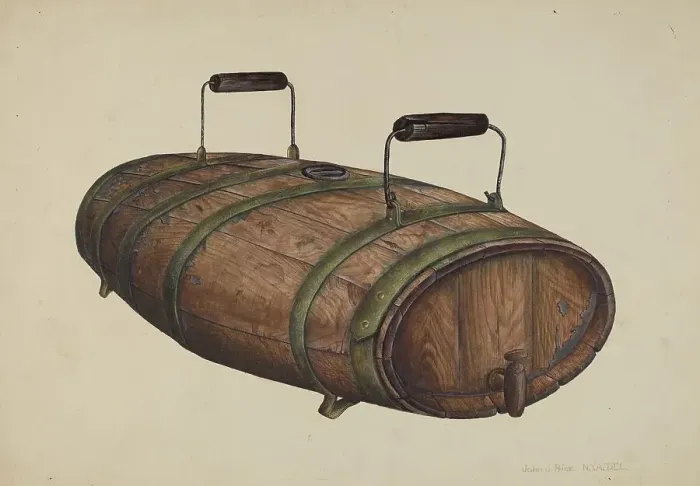 Framed Print : Field Water Keg, c. 1940. Creator: John Price Framed Print : Field Water Keg, c. 1940. Creator: John Price