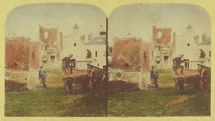 Framed Print : The Field of Waterloo. Hougoumont. - Interior. about 1860. Creator: Unknown Framed Print : The Field of Waterloo. Hougoumont. - Interior. about 1860. Creator: Unknown
