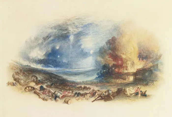 Framed Print : The Field of Waterloo Seen from Hougoumont, c. 1830. Artist: Turner, Joseph Mallord William (1775-1851) Framed Print : The Field of Waterloo Seen from Hougoumont, c. 1830. Artist: Turner, Joseph Mallord William (1775-1851)