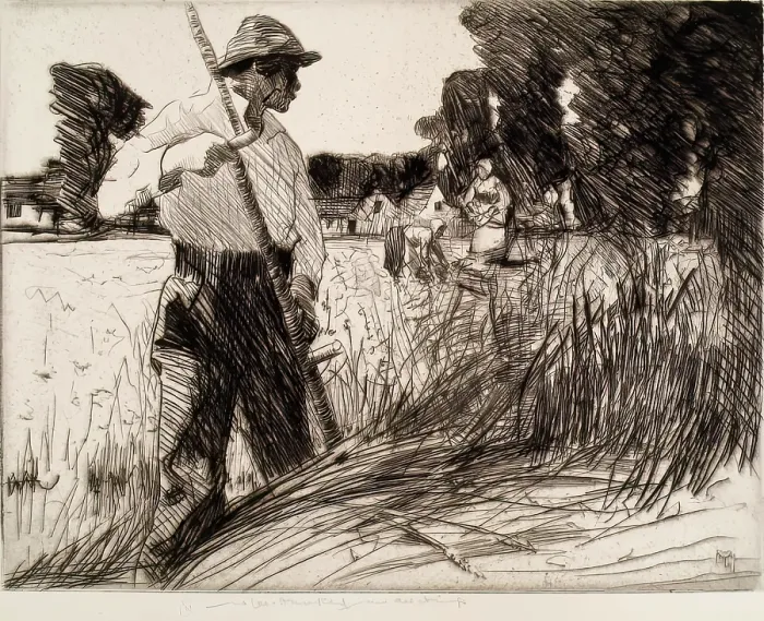 Framed Print : Field Workers, 1925-1949. Creator: William Lee-Hankey Framed Print : Field Workers, 1925-1949. Creator: William Lee-Hankey