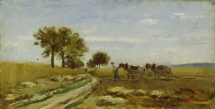 Framed Print : Fields, 1862. Creator: Charles Francois Daubigny Framed Print : Fields, 1862. Creator: Charles Francois Daubigny