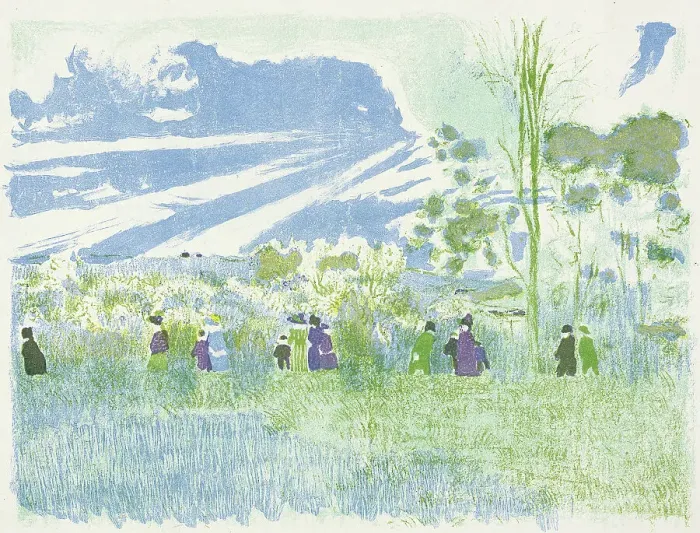 Framed Print : Across the Fields, plate three from Landscapes and Interiors, 1899. Creator: Edouard Vuillard Framed Print : Across the Fields, plate three from Landscapes and Interiors, 1899. Creator: Edouard Vuillard