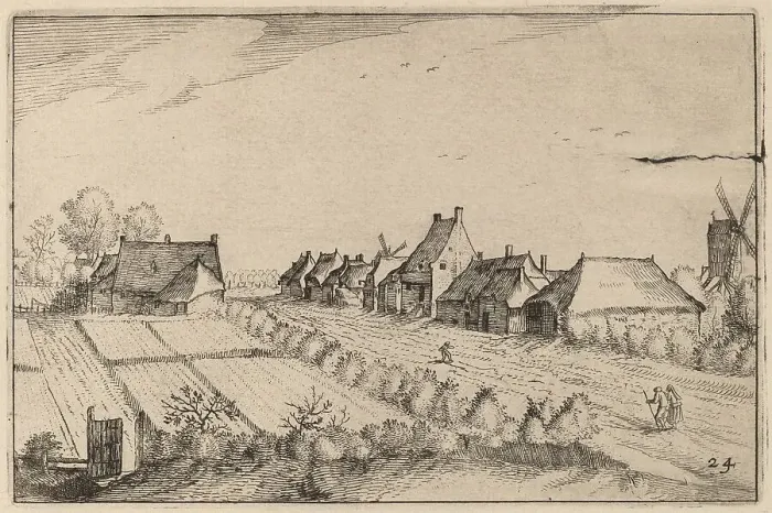 Framed Print : Fields and a Road, published 1612. Creator: Claes Jansz Visscher Framed Print : Fields and a Road, published 1612. Creator: Claes Jansz Visscher