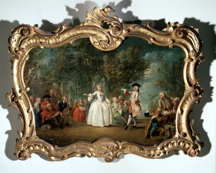 Framed Print : Fiesta Galante En Un Jardin Framed Print : Fiesta Galante En Un Jardin