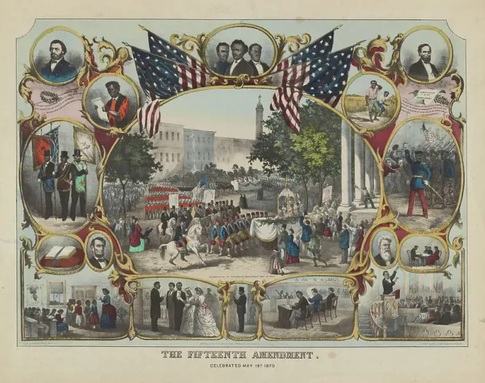 Framed Print : The Fifteenth Amendment, 1870. Creator: James Carter Beard Framed Print : The Fifteenth Amendment, 1870. Creator: James Carter Beard