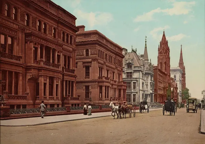 Framed Print : Fifth Avenue at Fifty-first Street, New York City, c1900. Creator: Unknown Framed Print : Fifth Avenue at Fifty-first Street, New York City, c1900. Creator: Unknown