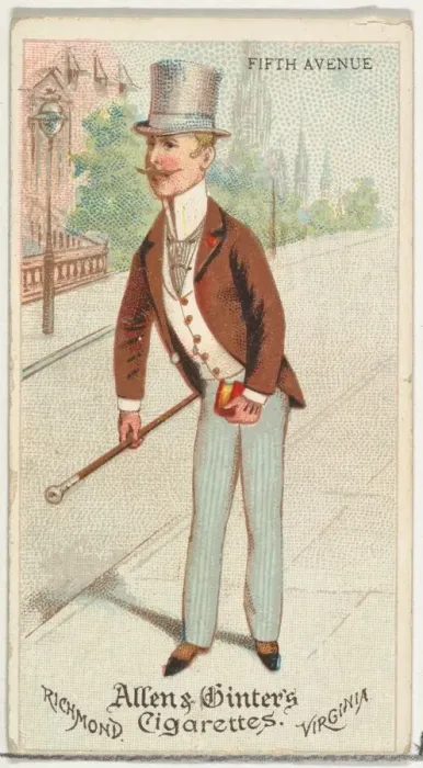 Framed Print : Fifth Avenue, from Worlds Dudes series (N31) for Allen & Ginter Cigarettes, 1888 Framed Print : Fifth Avenue, from Worlds Dudes series (N31) for Allen & Ginter Cigarettes, 1888