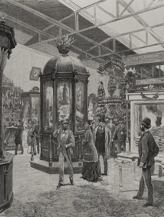 Framed Print : Fifth Hall of the Spanish section in the Palace of the Champ de Mars, Paris Exposition, 1878. Creator: Enrique Alba Framed Print : Fifth Hall of the Spanish section in the Palace of the Champ de Mars, Paris Exposition, 1878. Creator: Enrique Alba