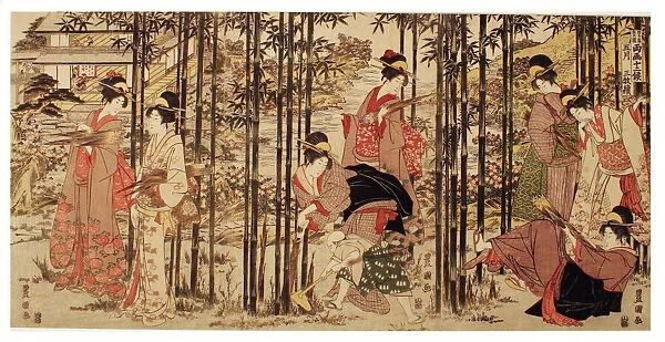 The Fifth Month, a Set of Three (Gogatsu sambukutsui), from the series 'Twelve Months... c. 1798. Creator: Utagawa Toyokuni I