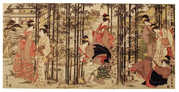 Framed Print : The Fifth Month, a Set of Three (Gogatsu sambukutsui), from the series Twelve Months... c. 1798. Creator: Utagawa Toyokuni I Framed Print : The Fifth Month, a Set of Three (Gogatsu sambukutsui), from the series Twelve Months... c. 1798. Creator: Utagawa Toyokuni I