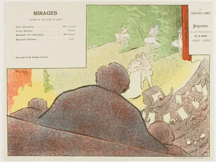 Framed Print : Fifth Performance: Mirages, for Le Theatre Libre, 1892-93. Creator: Henri-Gabriel Ibels Framed Print : Fifth Performance: Mirages, for Le Theatre Libre, 1892-93. Creator: Henri-Gabriel Ibels