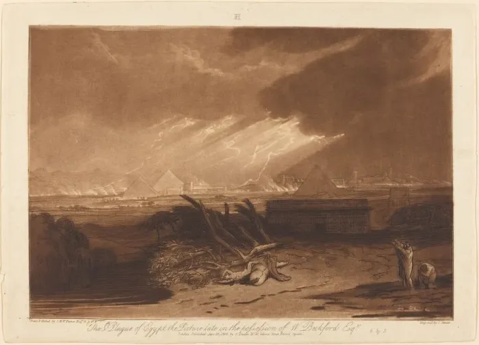 Framed Print : The Fifth Plague of Egypt, published 1808. Creator: JMW Turner