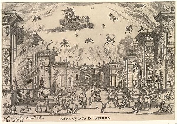 Fifth scene, the Inferno, from The marriage of the gods (Le nozze degli Dei), 1637