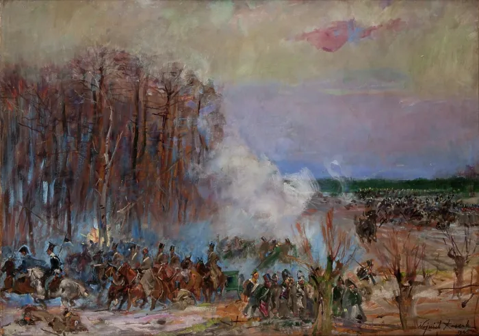 Framed Print : Fight for the Alder Grove, 1940. Creator: Wojciech Kossak Framed Print : Fight for the Alder Grove, 1940. Creator: Wojciech Kossak