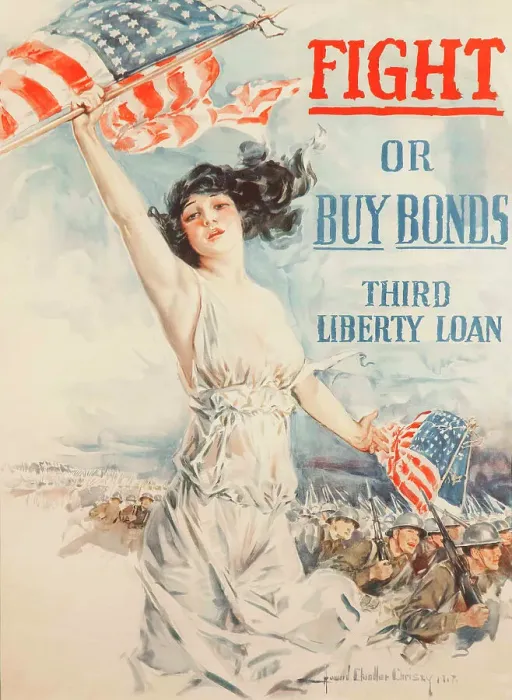 Framed Print : Fight or Buy Bonds, 1917. Creator: Christy; Howard Chandler (1872-1952) Framed Print : Fight or Buy Bonds, 1917. Creator: Christy; Howard Chandler (1872-1952)