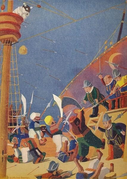 The Fight with the Corsairs, 1937. Artist: Sydney George Hulme Beaman