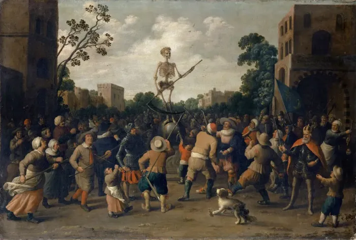 Framed Print : The Fight Against Death, 1625. Creator: Droochsloot, Jost Cornelisz (1586-1666) Framed Print : The Fight Against Death, 1625. Creator: Droochsloot, Jost Cornelisz (1586-1666)