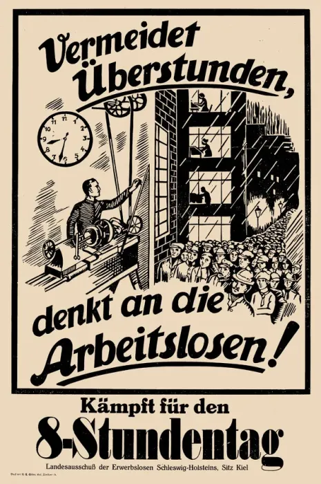 Framed Print : Fight for the eight-hour day, c. 1925. Creator: Anonymous Framed Print : Fight for the eight-hour day, c. 1925. Creator: Anonymous