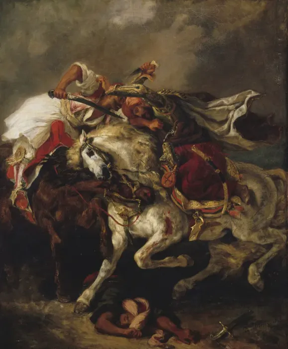 Framed Print : The Fight between the Giaur and the Pasha, 1835. Creator: Delacroix, Eugene (1798-1863) Framed Print : The Fight between the Giaur and the Pasha, 1835. Creator: Delacroix, Eugene (1798-1863)