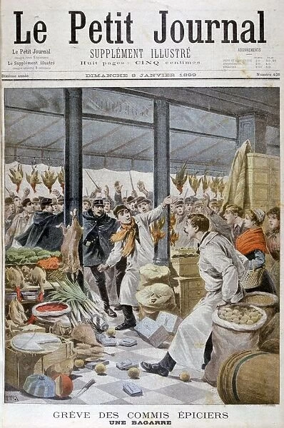 A fight during the grocers strike, Paris, 1899. Artist: Henri Meyer