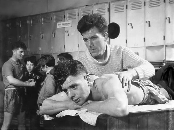 After the fight, the Horden Colliery training Gym, Sunderland, Tyne and Wear, 1964